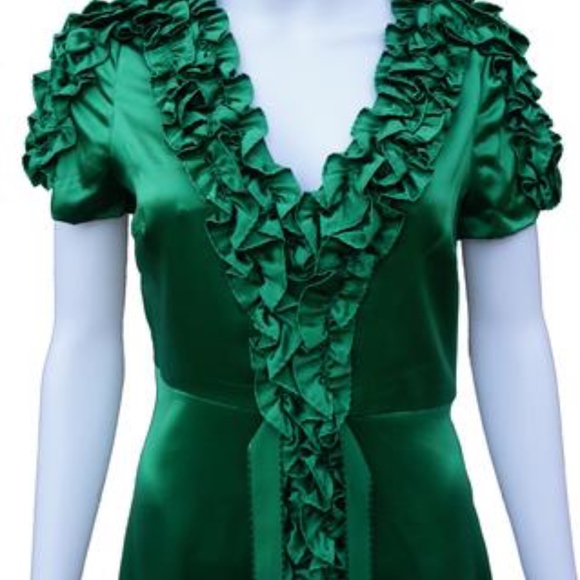 BETSEY JOHNSON SILK RUFFLE DRESS - Picture 3 of 4